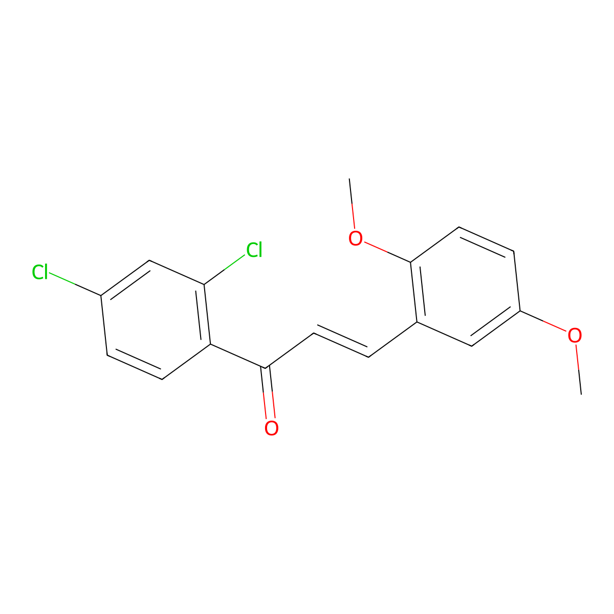(2E)-1-(2,4-Dichlorophenyl)-3-(2,5-dimethoxyphenyl)prop-2-en-1-one molecular structure, CAS 1177780-04-9
