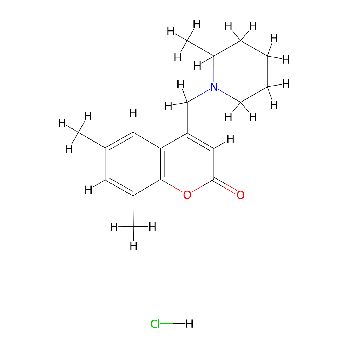 6,8-dimethyl-4-[(2-methylpiperidin-1-yl)methyl]-2H-chromen-2-one hydrochloride molecular structure, CAS 1177795-10-6