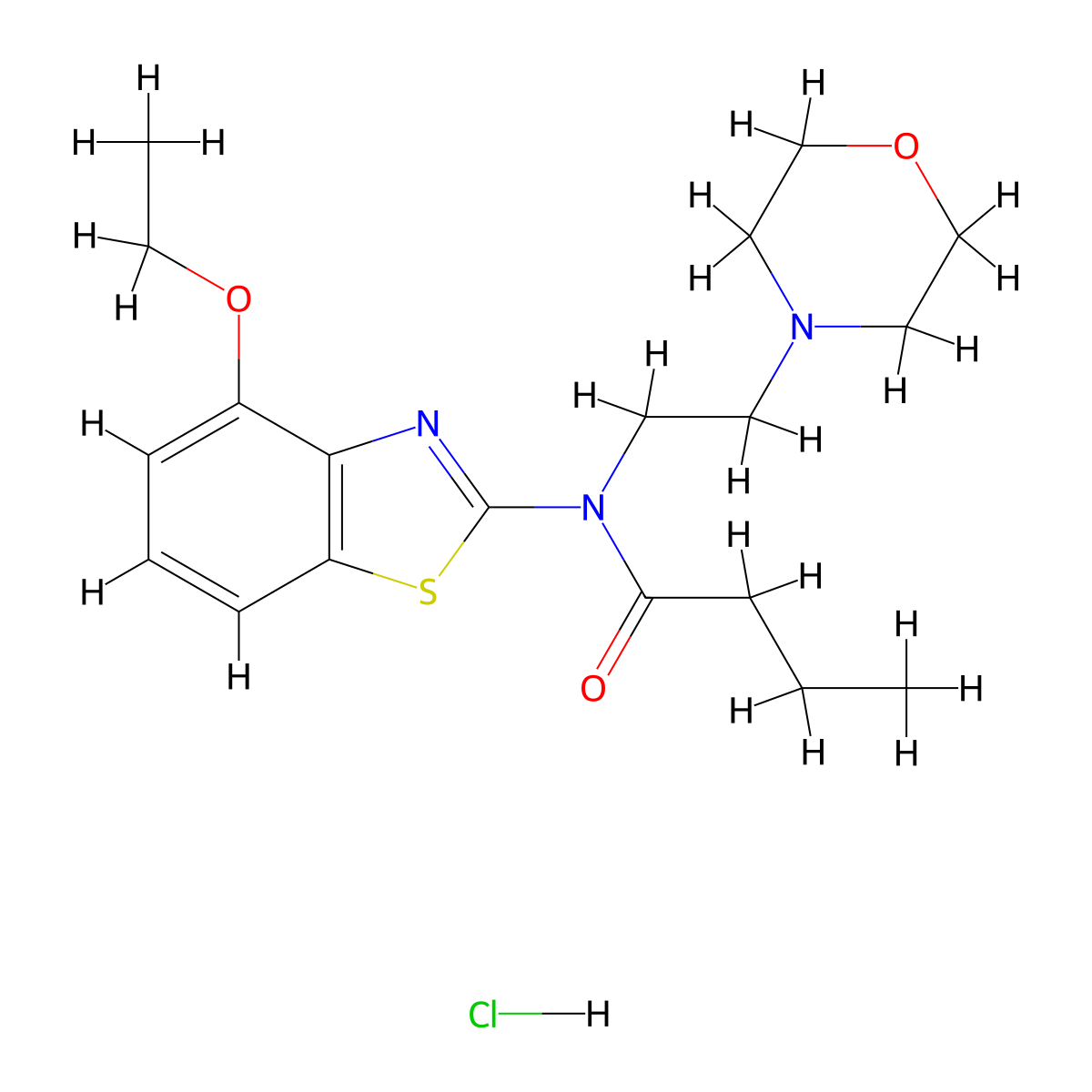N-(4-ethoxybenzo[d]thiazol-2-yl)-N-(2-morpholinoethyl)butyramide hydrochloride molecular structure, CAS 1177800-73-5
