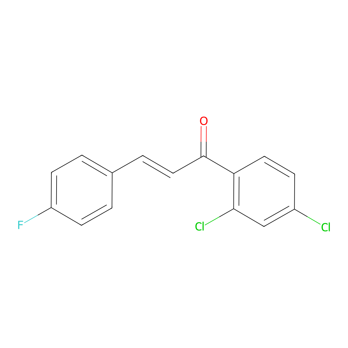 (2E)-1-(2,4-Dichlorophenyl)-3-(4-fluorophenyl)prop-2-en-1-one molecular structure, CAS 1177802-59-3