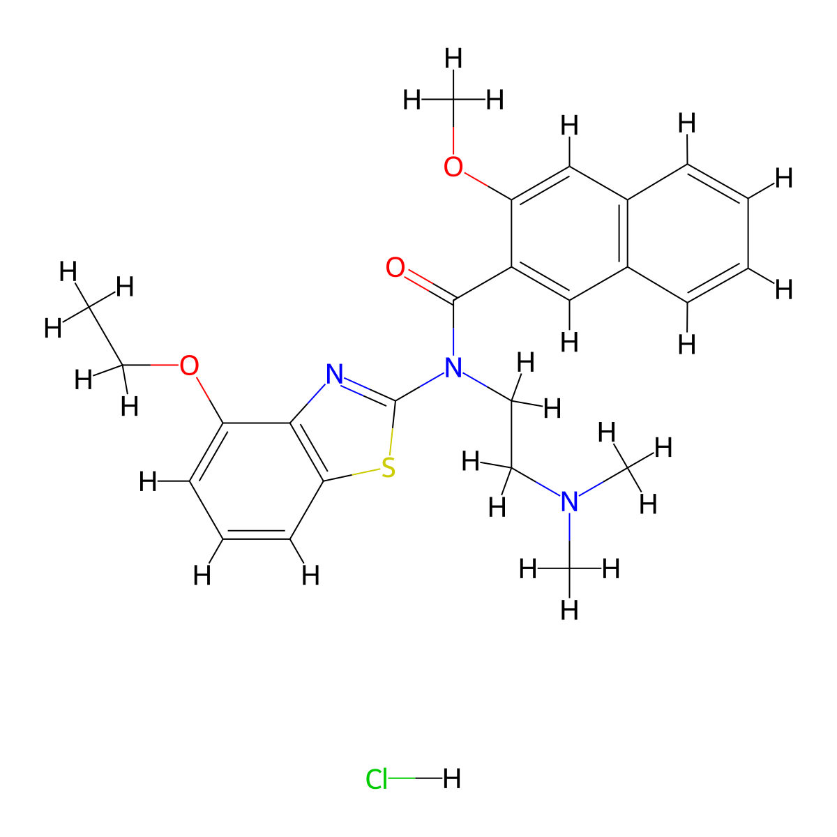 N-(2-(dimethylamino)ethyl)-N-(4-ethoxybenzo[d]thiazol-2-yl)-3-methoxy-2-naphthamide hydrochloride molecular structure, CAS 1177810-56-8