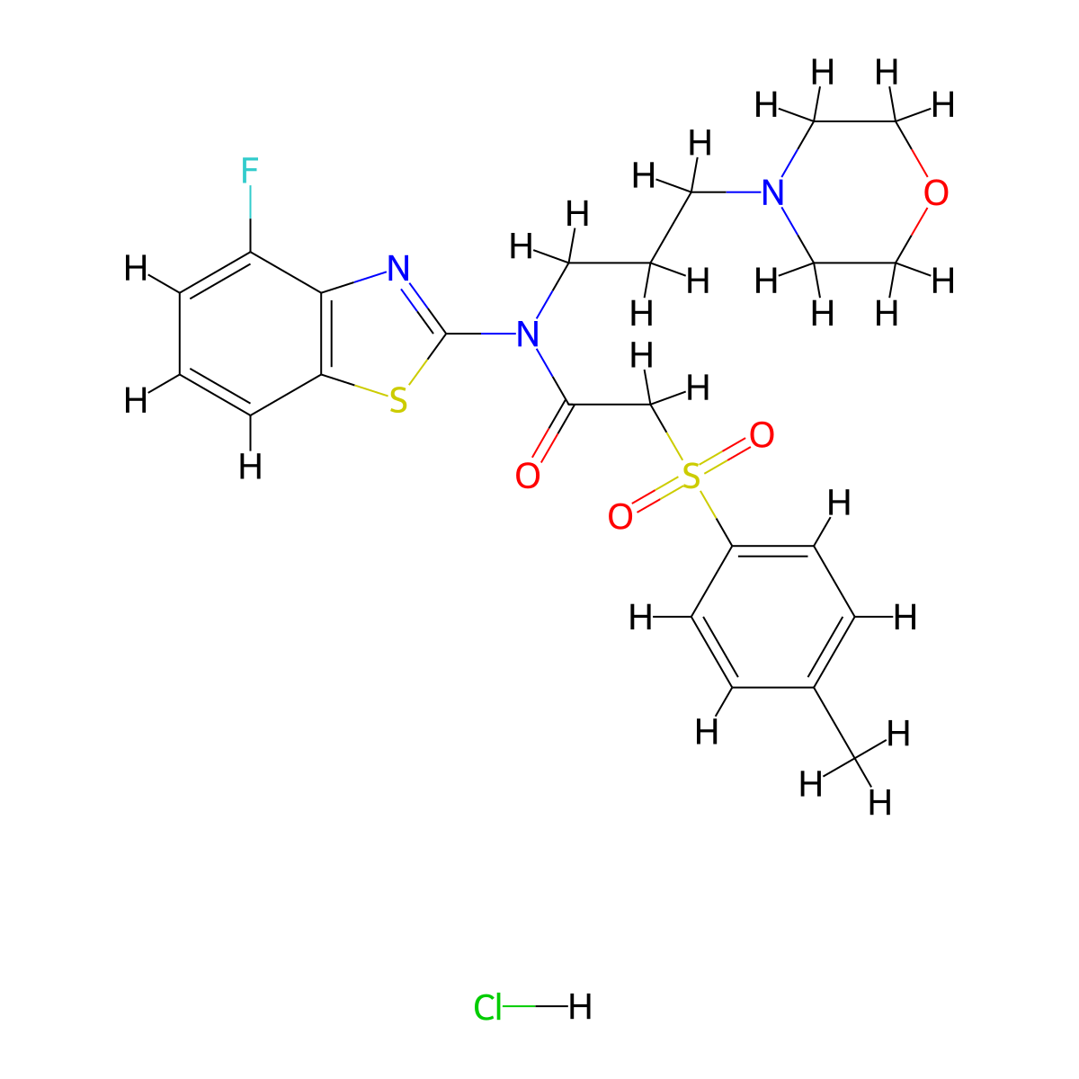 N-(4-fluorobenzo[d]thiazol-2-yl)-N-(3-morpholinopropyl)-2-tosylacetamide hydrochloride molecular structure, CAS 1177818-91-5