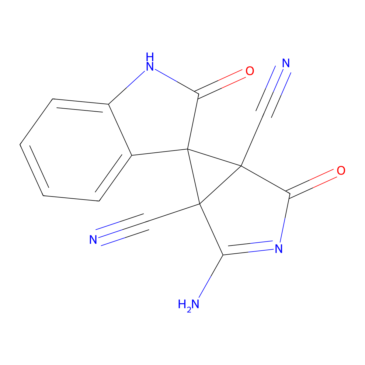 2'-amino-2,4'-dioxospiro[1H-indole-3,6'-3-azabicyclo[3.1.0]hex-2-ene]-1',5'-dicarbonitrile molecular structure, CAS 1177821-81-6