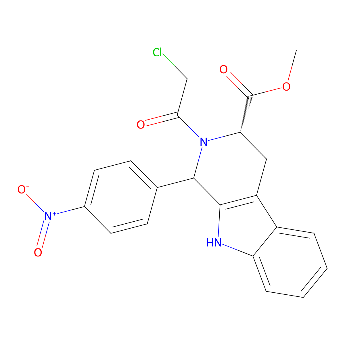 methyl (3S)-2-(chloroacetyl)-1-(4-nitrophenyl)-2,3,4,9-tetrahydro-1H-beta-carboline-3-carboxylate molecular structure, CAS 1177836-93-9
