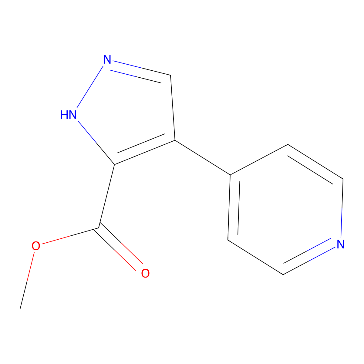 Methyl 4-(pyridin-4-yl)-1H-pyrazole-5-carboxylate molecular structure, CAS 117784-22-2