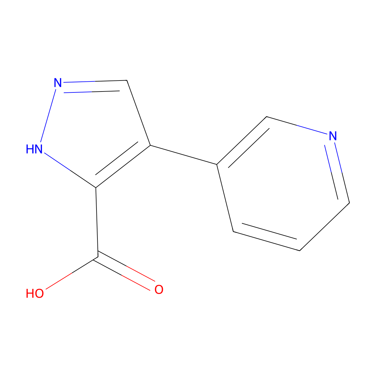 4-(Pyridin-3-yl)-1H-pyrazole-5-carboxylic acid molecular structure, CAS 117784-26-6