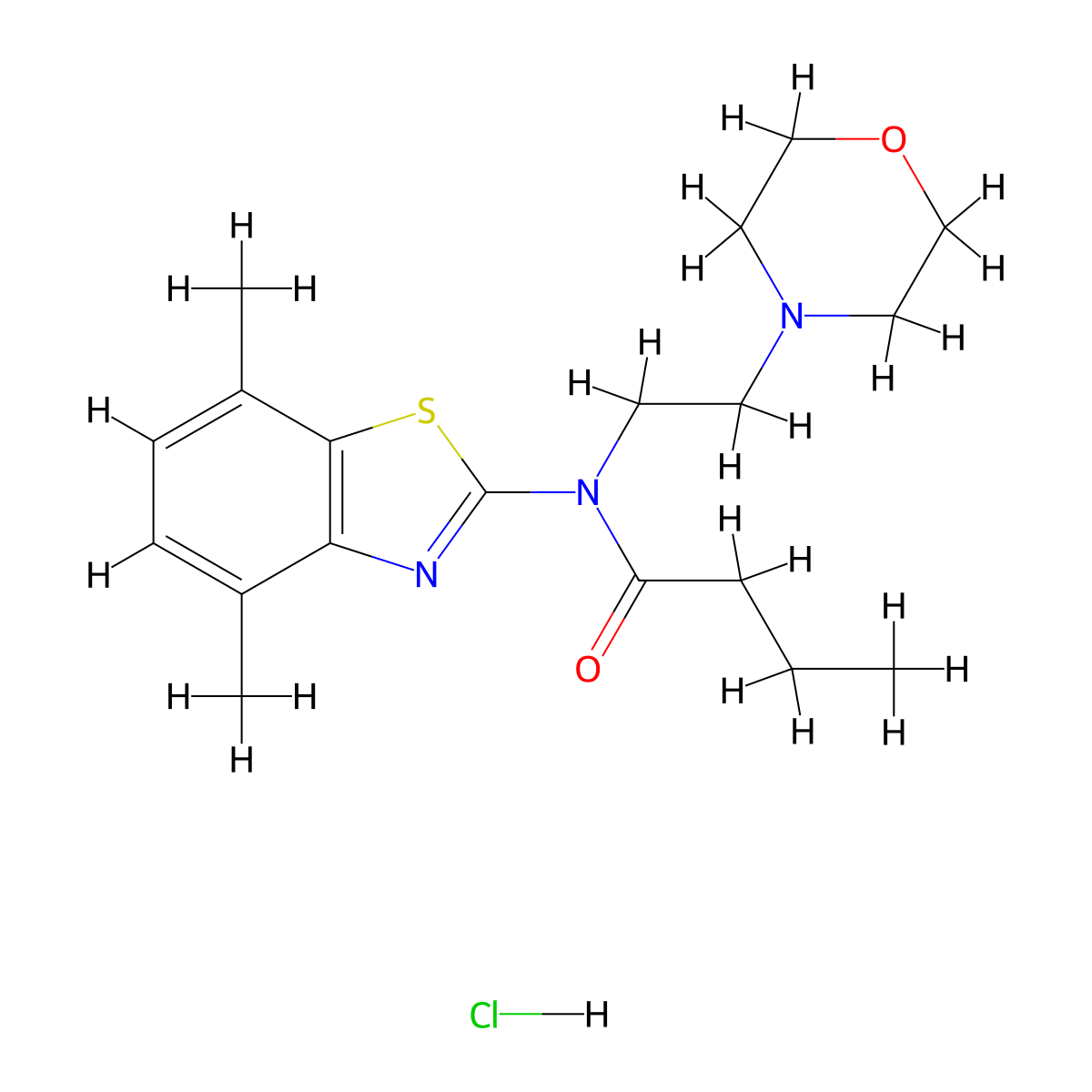 N-(4,7-dimethylbenzo[d]thiazol-2-yl)-N-(2-morpholinoethyl)butyramide hydrochloride molecular structure, CAS 1177852-78-6