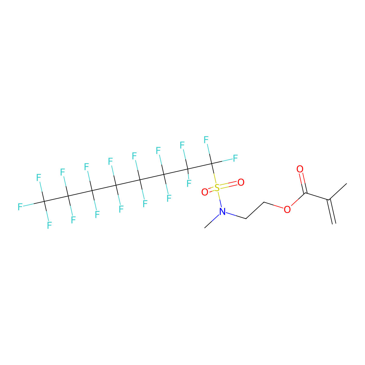 2-(((Heptadecafluorooctyl)sulfonyl)methylamino)ethyl methacrylate molecular structure, CAS 117786-47-7
