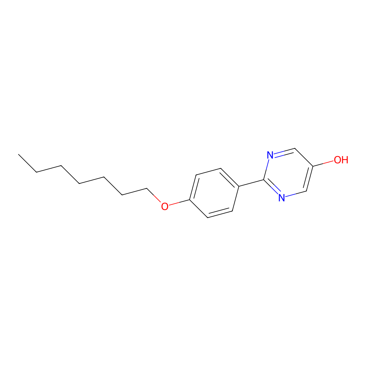 2-(4-(Heptyloxy)phenyl)pyrimidin-5-ol molecular structure, CAS 117788-90-6