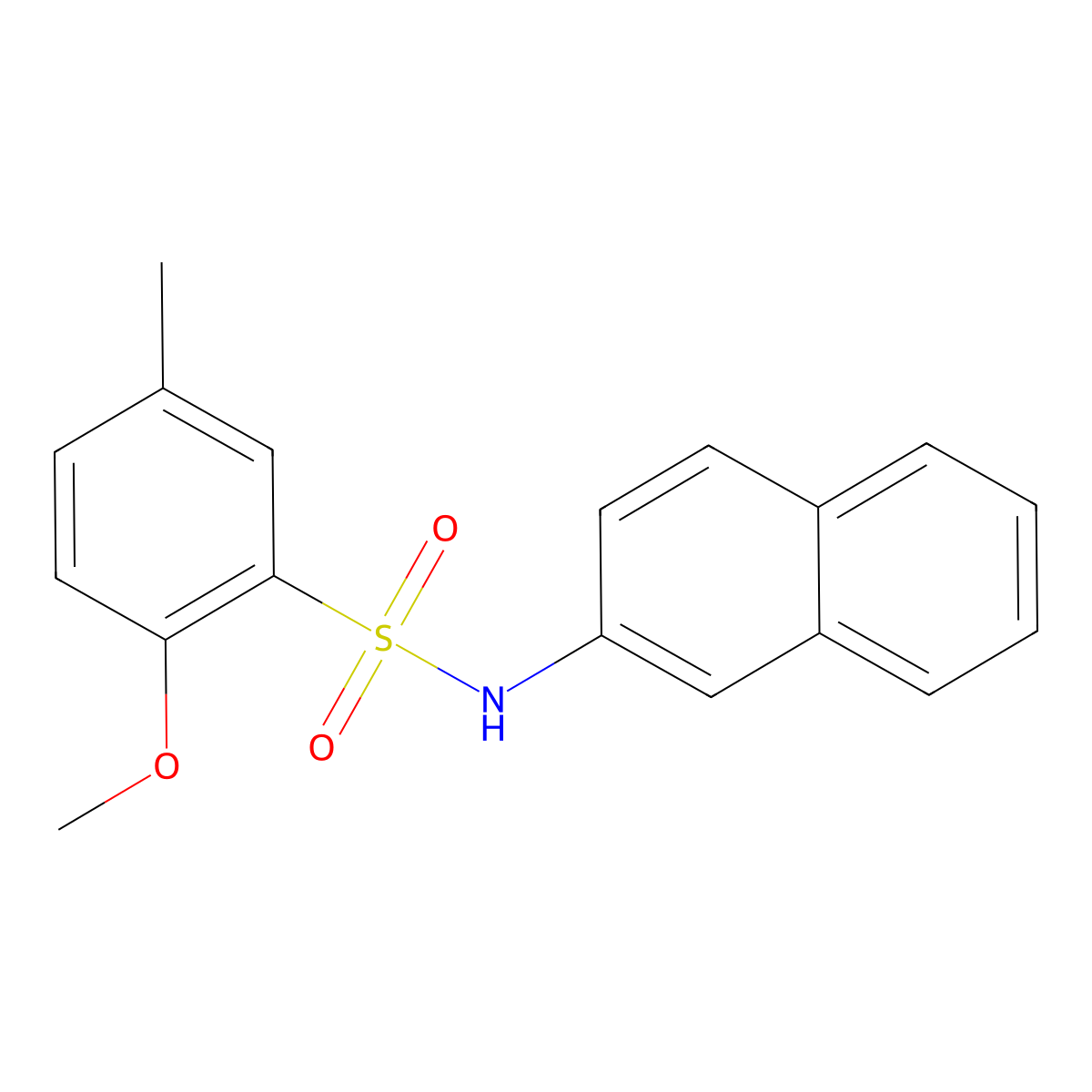 2-methoxy-5-methyl-N-naphthalen-2-ylbenzenesulfonamide molecular structure, CAS 1177894-26-6