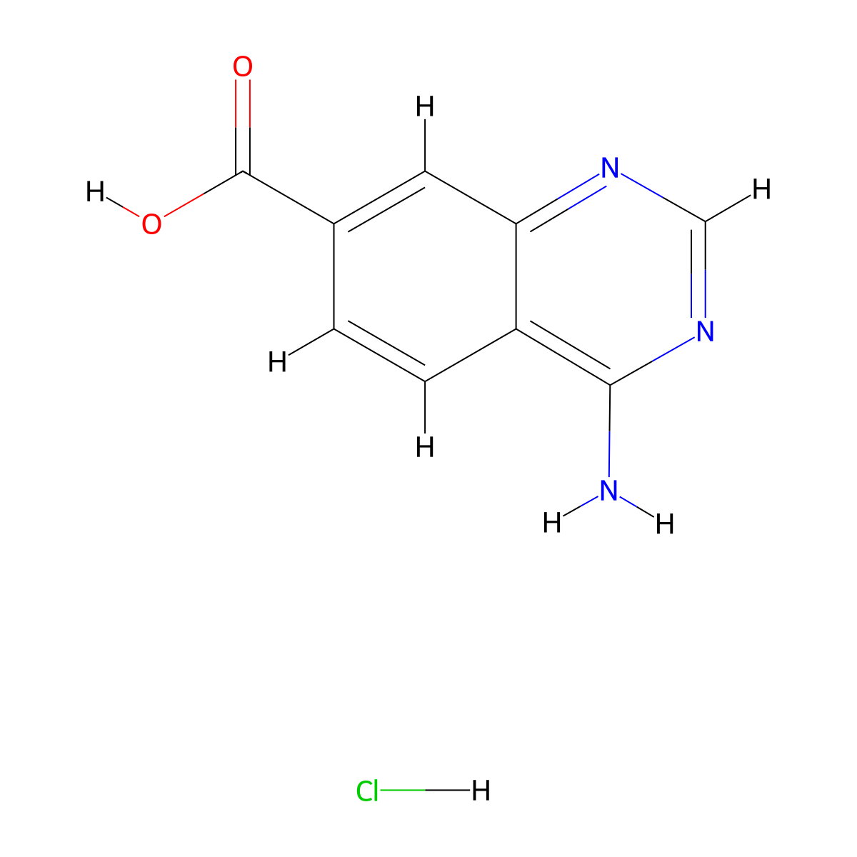4-Aminoquinazoline-7-carboxylic acid hydrochloride molecular structure, CAS 1177895-56-5