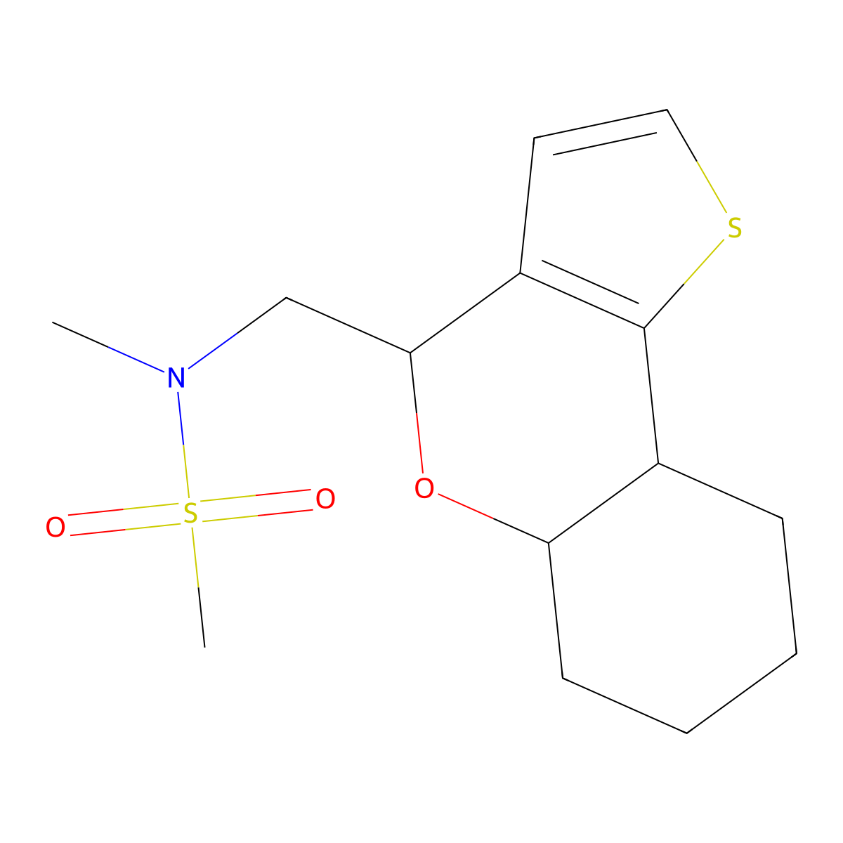 N-(5a,6,7,8,9,9a-hexahydro-4H-thieno[3,2-c]chromen-4-ylmethyl)-N-methylmethanesulfonamide molecular structure, CAS 1177918-14-7