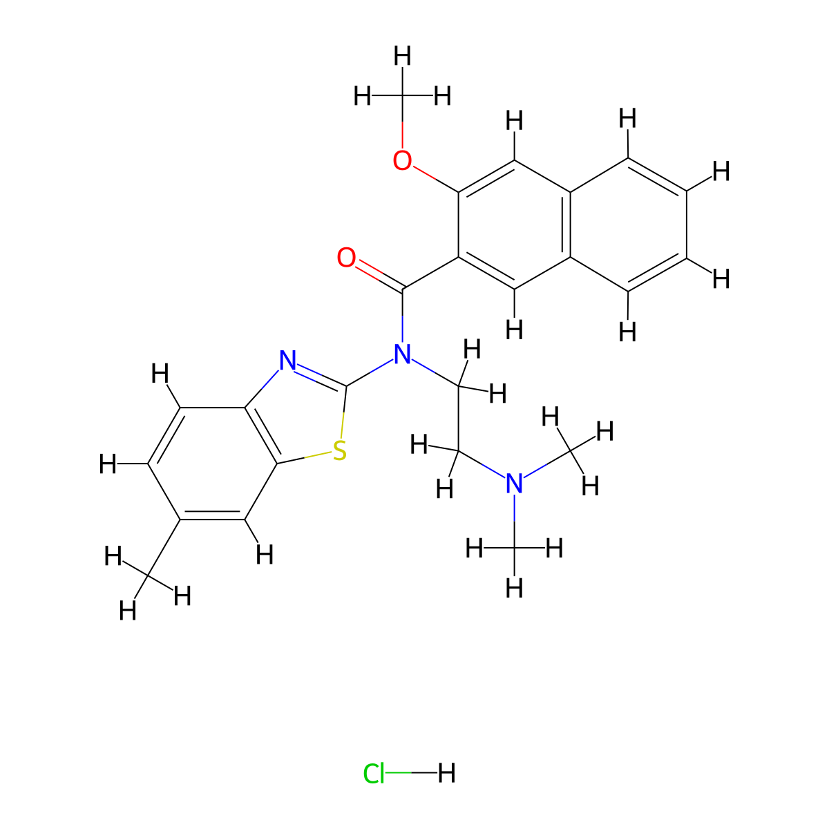 N-(2-(dimethylamino)ethyl)-3-methoxy-N-(6-methylbenzo[d]thiazol-2-yl)-2-naphthamide hydrochloride molecular structure, CAS 1177922-36-9