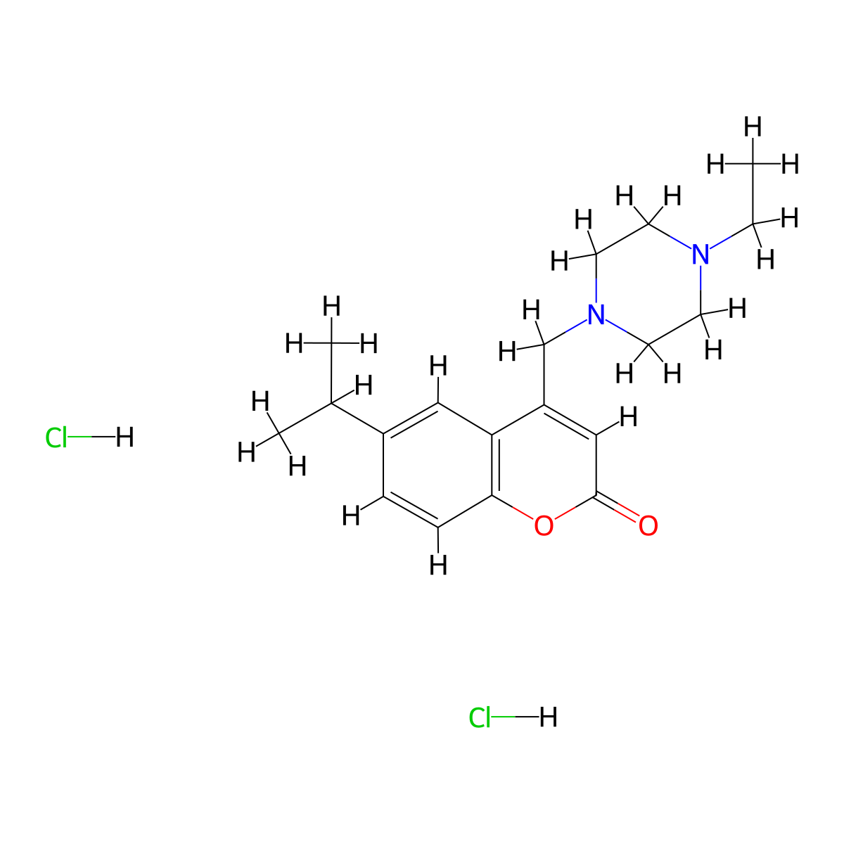 4-((4-ethylpiperazin-1-yl)methyl)-6-isopropyl-2H-chromen-2-one dihydrochloride molecular structure, CAS 1177927-52-4