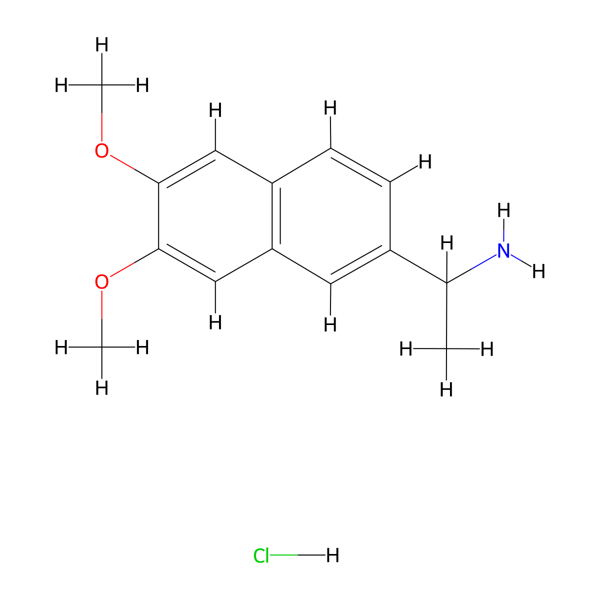1-(6,7-Dimethoxynaphthalen-2-yl)ethan-1-amine hydrochloride molecular structure, CAS 1177930-41-4
