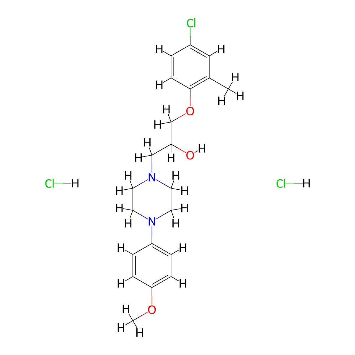 1-(4-Chloro-2-methylphenoxy)-3-[4-(4-methoxyphenyl)piperazin-1-YL]propan-2-OL dihydrochloride molecular structure, CAS 1177934-54-1