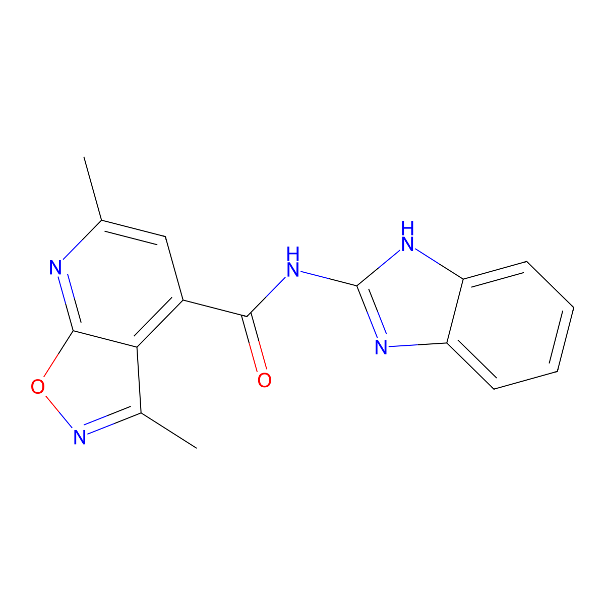 N-(1,3-dihydro-2H-benzimidazol-2-ylidene)-3,6-dimethyl[1,2]oxazolo[5,4-b]pyridine-4-carboxamide molecular structure, CAS 1177953-64-8