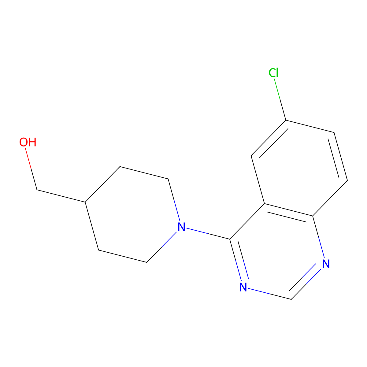 [1-(6-Chloroquinazolin-4-yl)piperidin-4-yl]methanol molecular structure, CAS 1177958-84-7