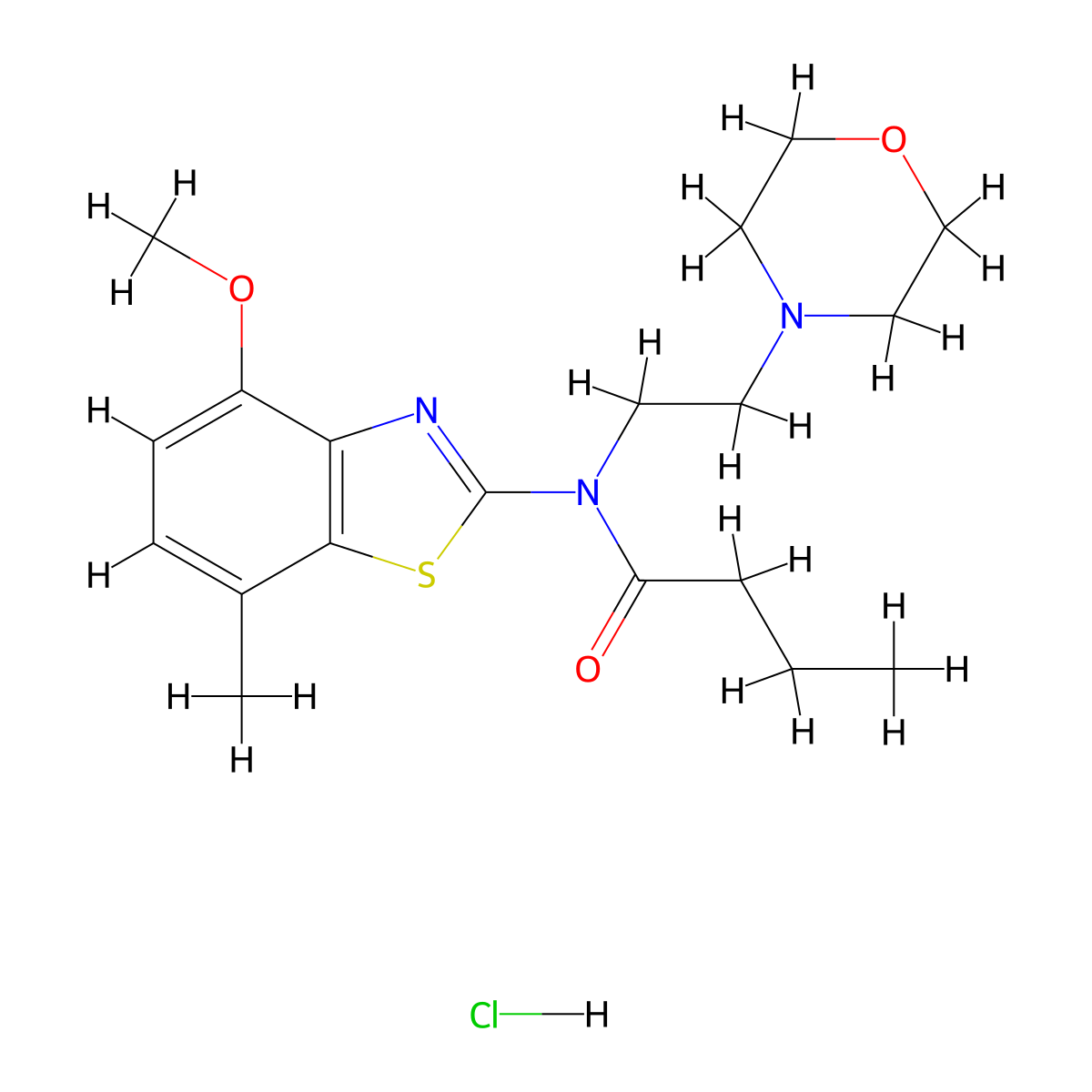 N-(4-methoxy-7-methylbenzo[d]thiazol-2-yl)-N-(2-morpholinoethyl)butyramide hydrochloride molecular structure, CAS 1177972-07-4