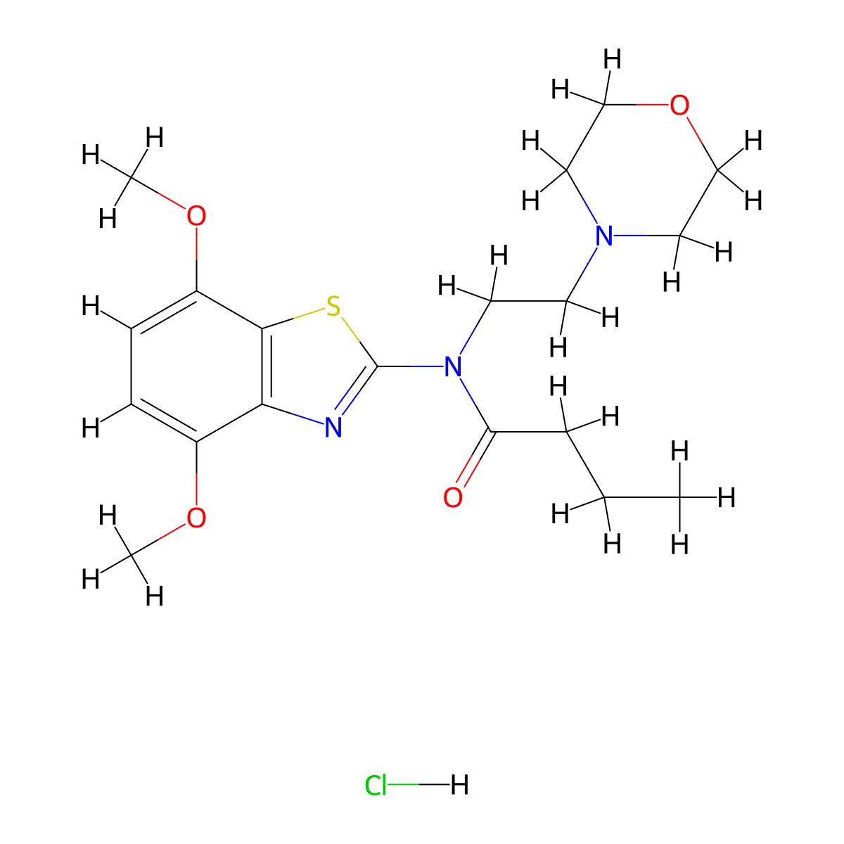 N-(4,7-dimethoxybenzo[d]thiazol-2-yl)-N-(2-morpholinoethyl)butyramide hydrochloride molecular structure, CAS 1177978-04-9