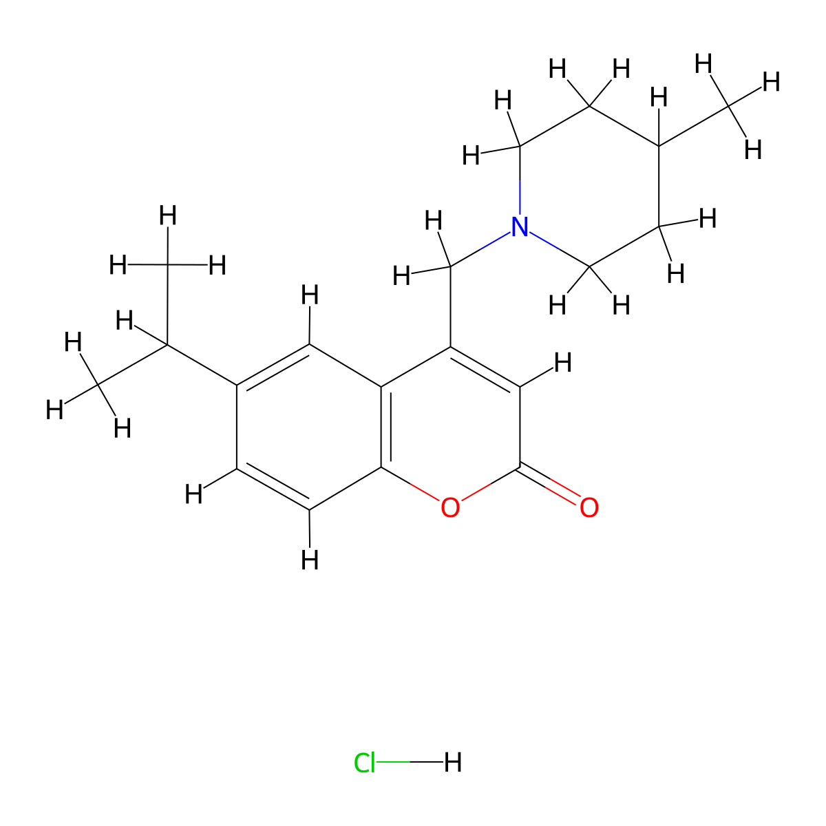 6-isopropyl-4-((4-methylpiperidin-1-yl)methyl)-2H-chromen-2-one hydrochloride molecular structure, CAS 1177995-26-4