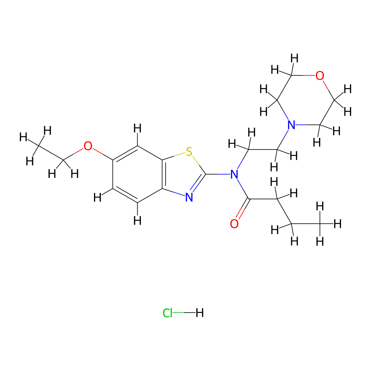 N-(6-Ethoxy-1,3-benzothiazol-2-YL)-N-[2-(morpholin-4-YL)ethyl]butanamide hydrochloride molecular structure, CAS 1177998-95-6