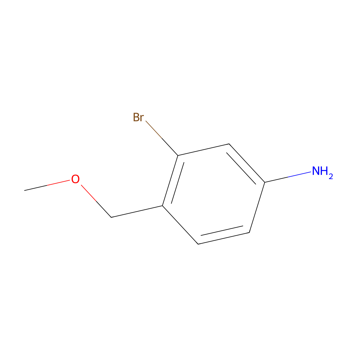 3-Bromo-4-(methoxymethyl)aniline molecular structure, CAS 1178009-52-3