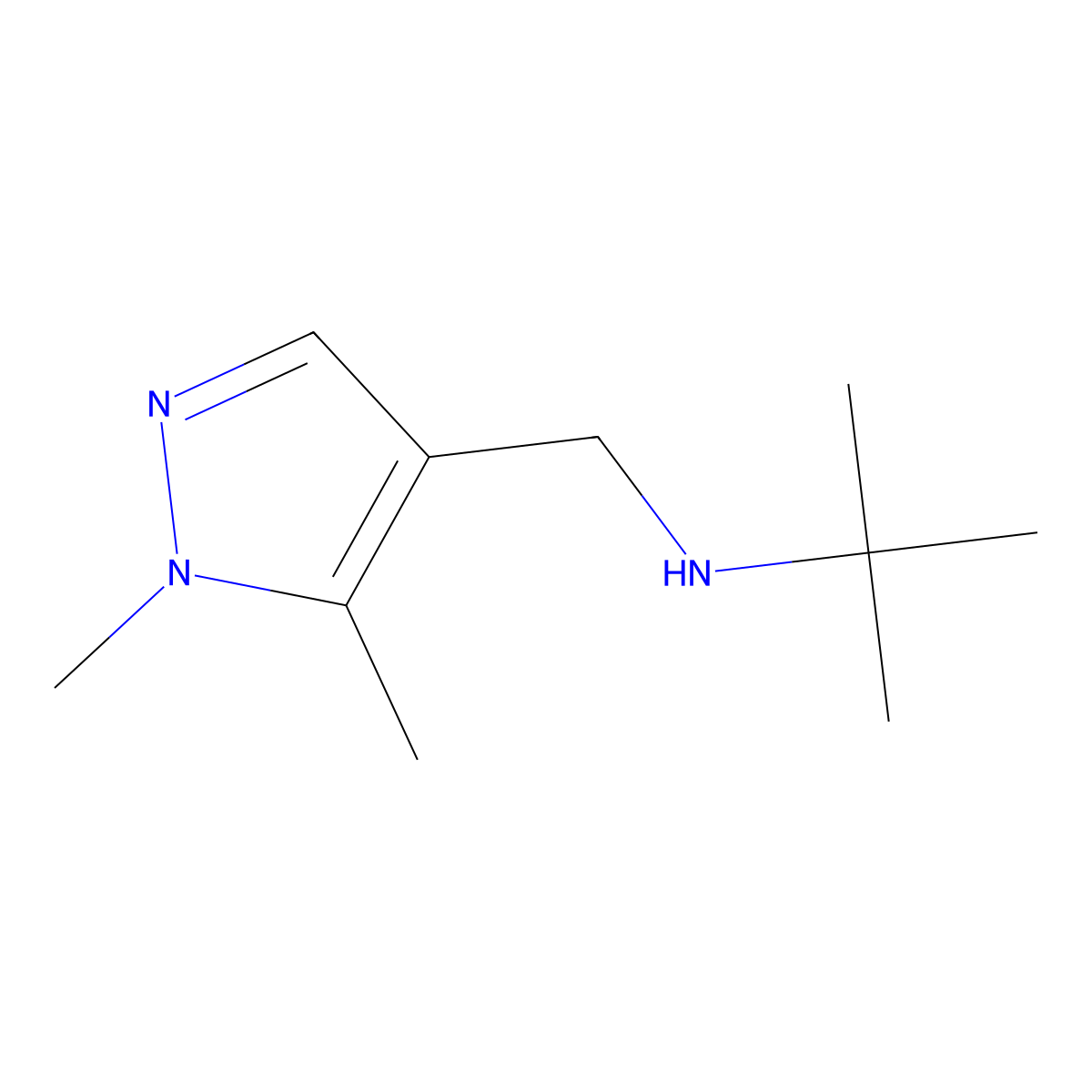 tert-butyl[(1,5-dimethyl-1H-pyrazol-4-yl)methyl]amine molecular structure, CAS 1178011-29-4