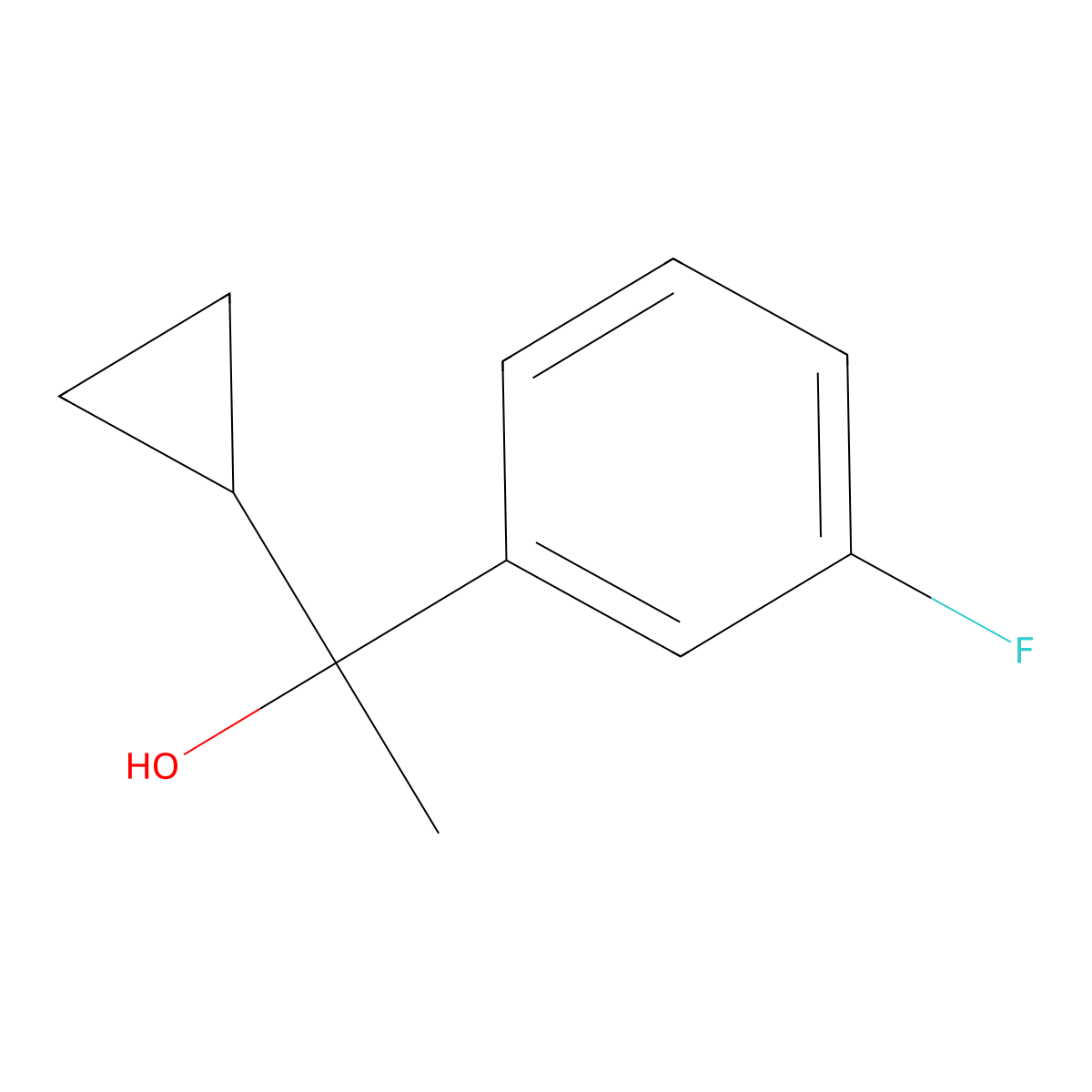 1-(3-Fluorophenyl)-1-cyclopropyl ethanol molecular structure, CAS 1178016-13-1