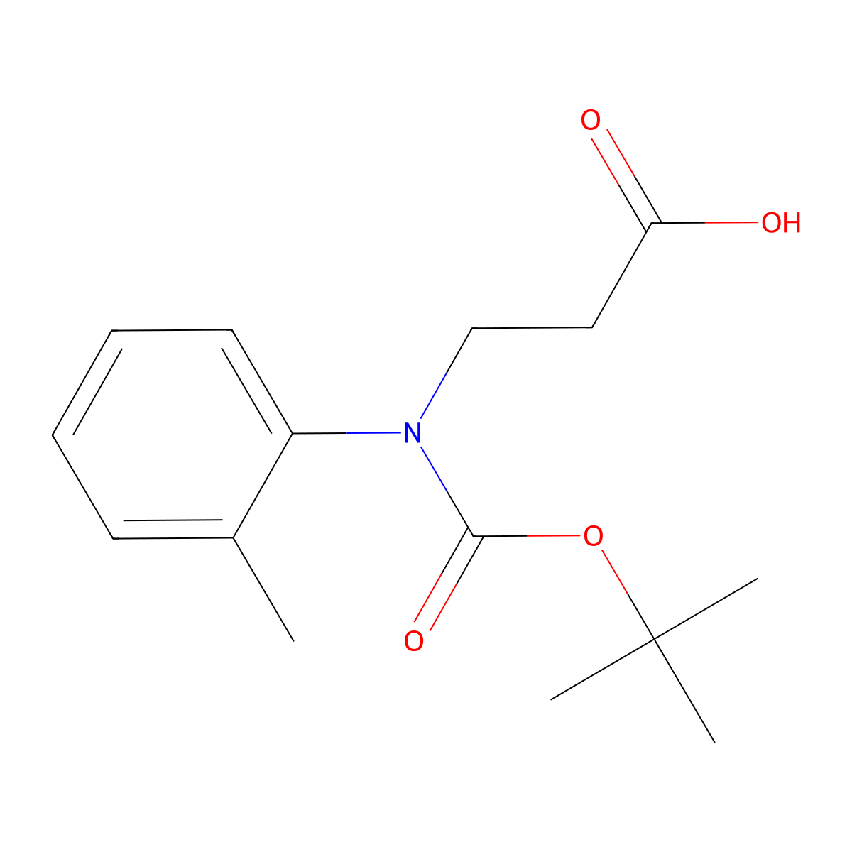 3-{[(Tert-butoxy)carbonyl](2-methylphenyl)amino}propanoic acid molecular structure, CAS 1178018-47-7