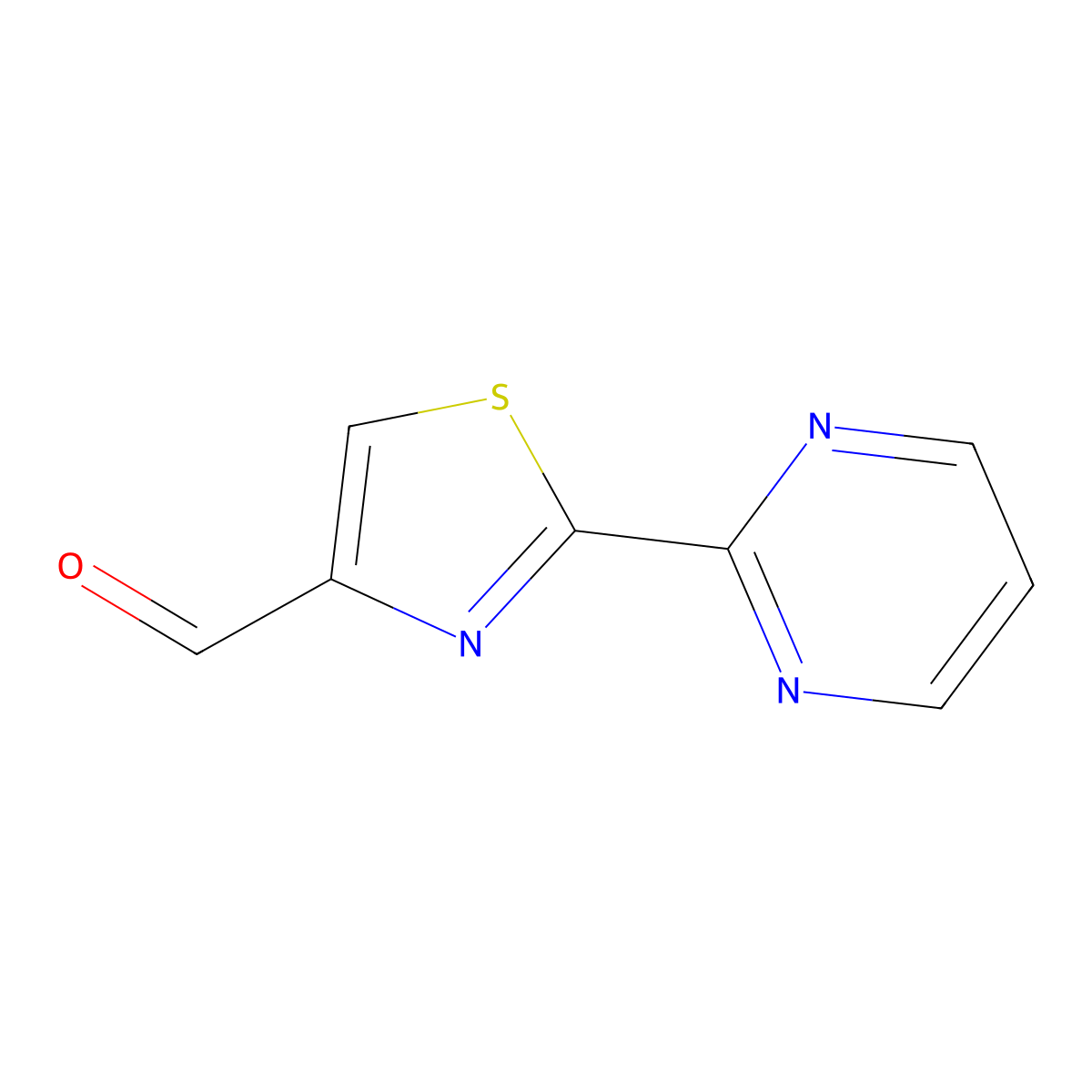 2-(Pyrimidin-2-yl)-1,3-thiazole-4-carbaldehyde molecular structure, CAS 1178019-16-3