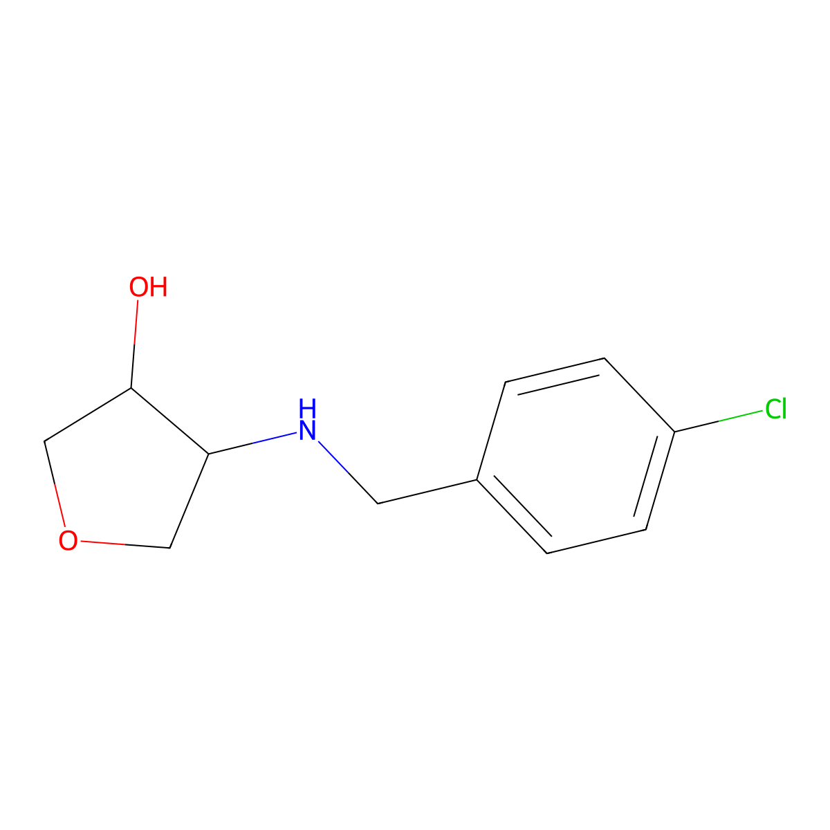 4-((4-Chlorobenzyl)amino)tetrahydrofuran-3-ol molecular structure, CAS 1178022-18-8