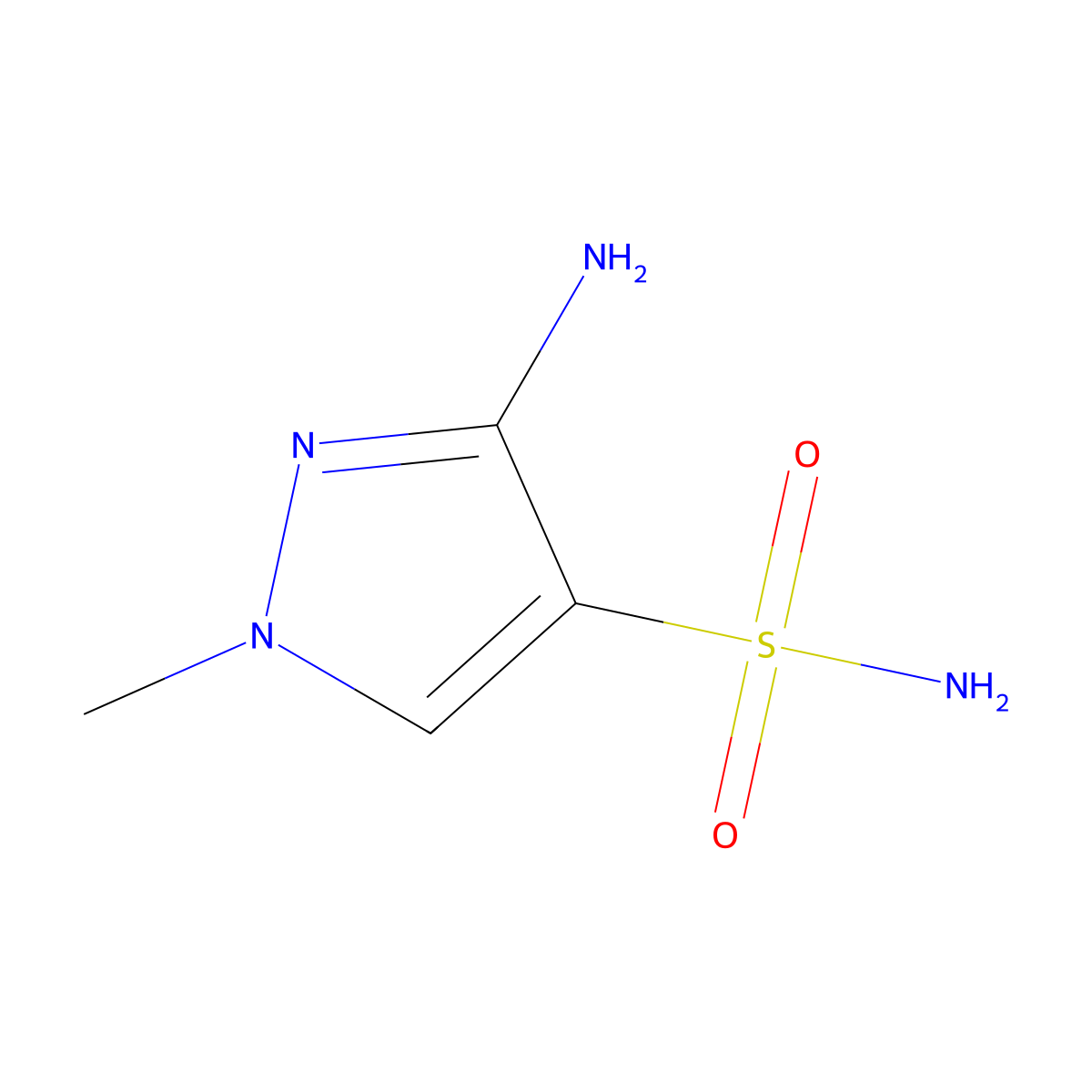3-amino-1-methyl-1H-pyrazole-4-sulfonamide molecular structure, CAS 1178024-01-5