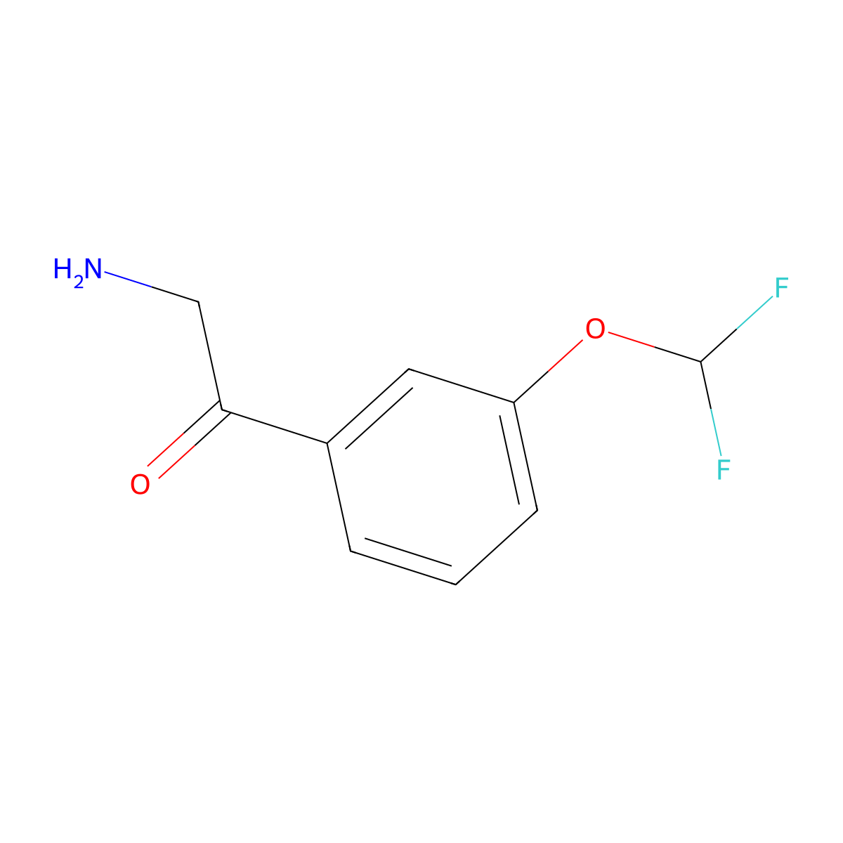 2-Amino-1-(3-(difluoromethoxy)phenyl)ethan-1-one molecular structure, CAS 1178024-70-8