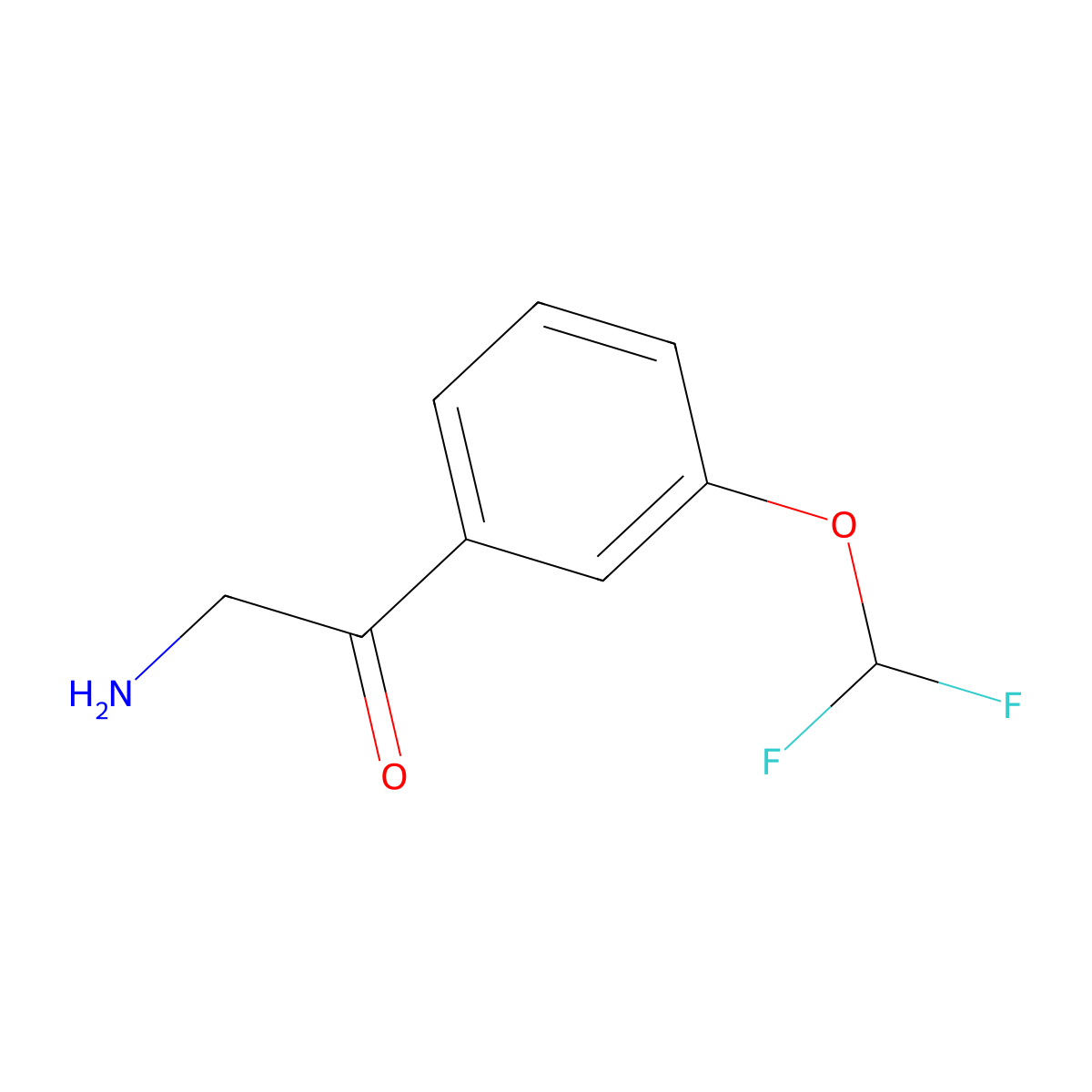 2-Amino-1-(3-(difluoromethoxy)phenyl)ethan-1-one molecular structure, CAS 1178024-70-8