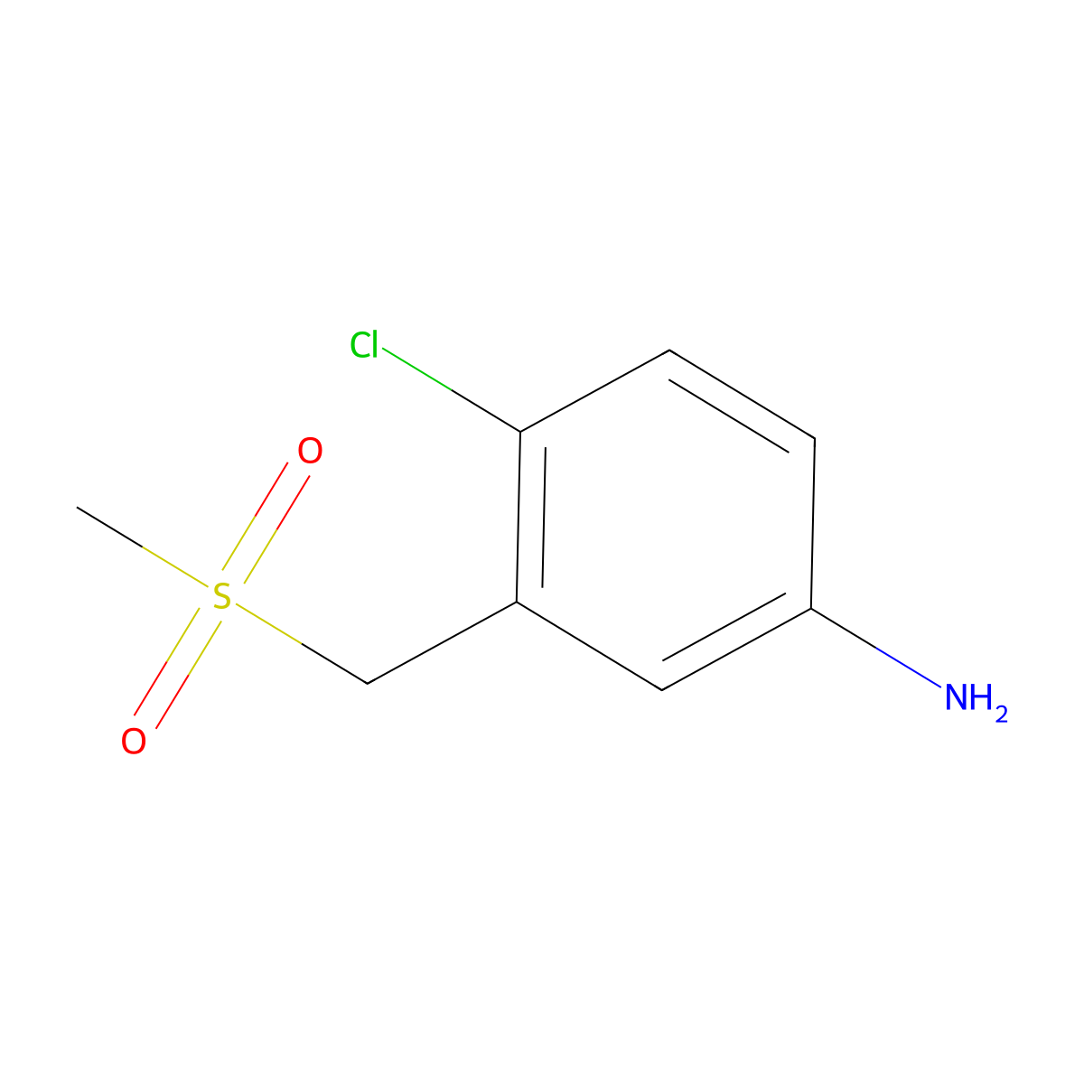 4-Chloro-3-(methanesulfonylmethyl)aniline molecular structure, CAS 1178024-93-5