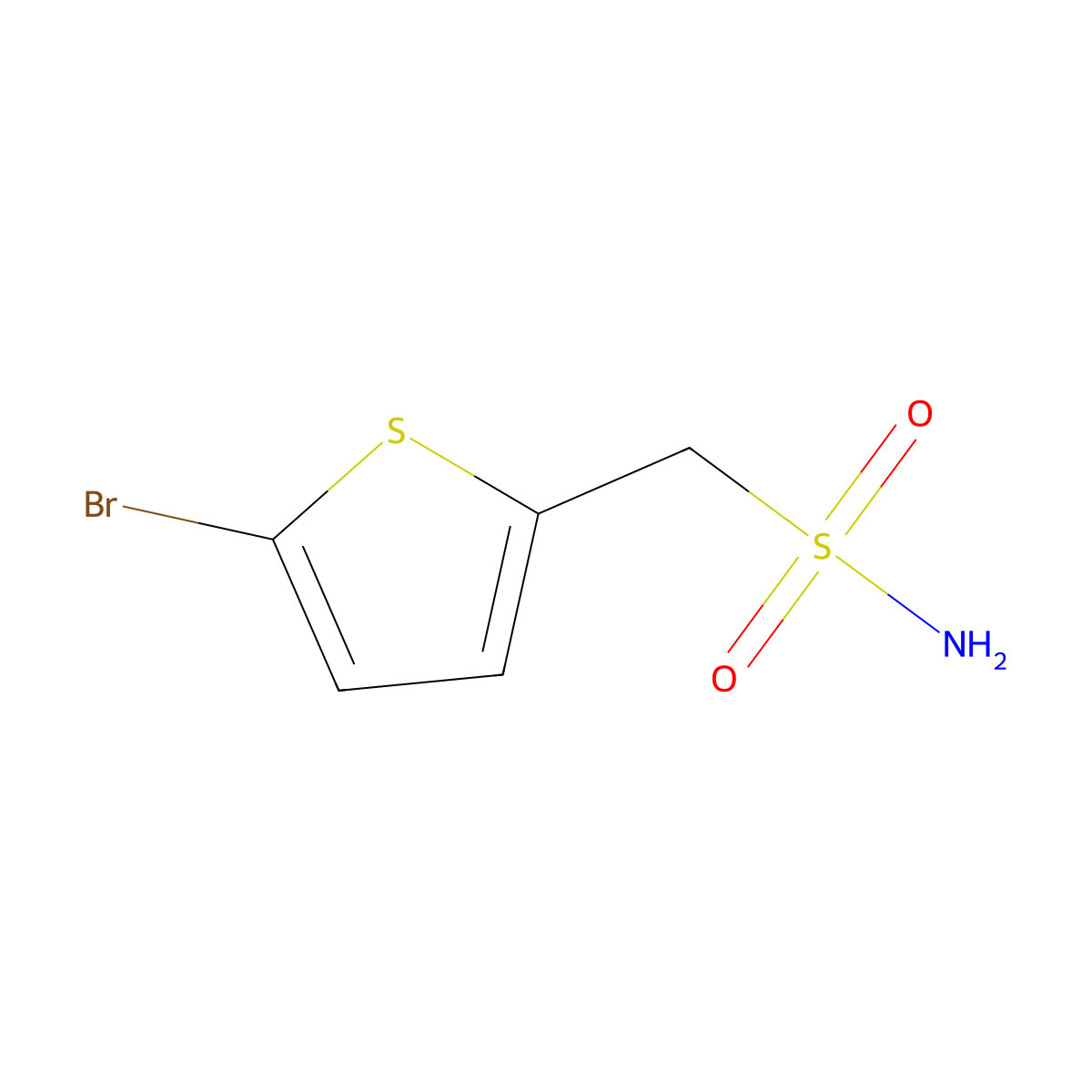(5-Bromothiophen-2-yl)methanesulfonamide molecular structure, CAS 1178026-05-5