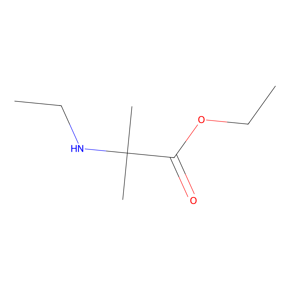 Ethyl 2-(ethylamino)-2-methylpropanoate molecular structure, CAS 1178029-99-6