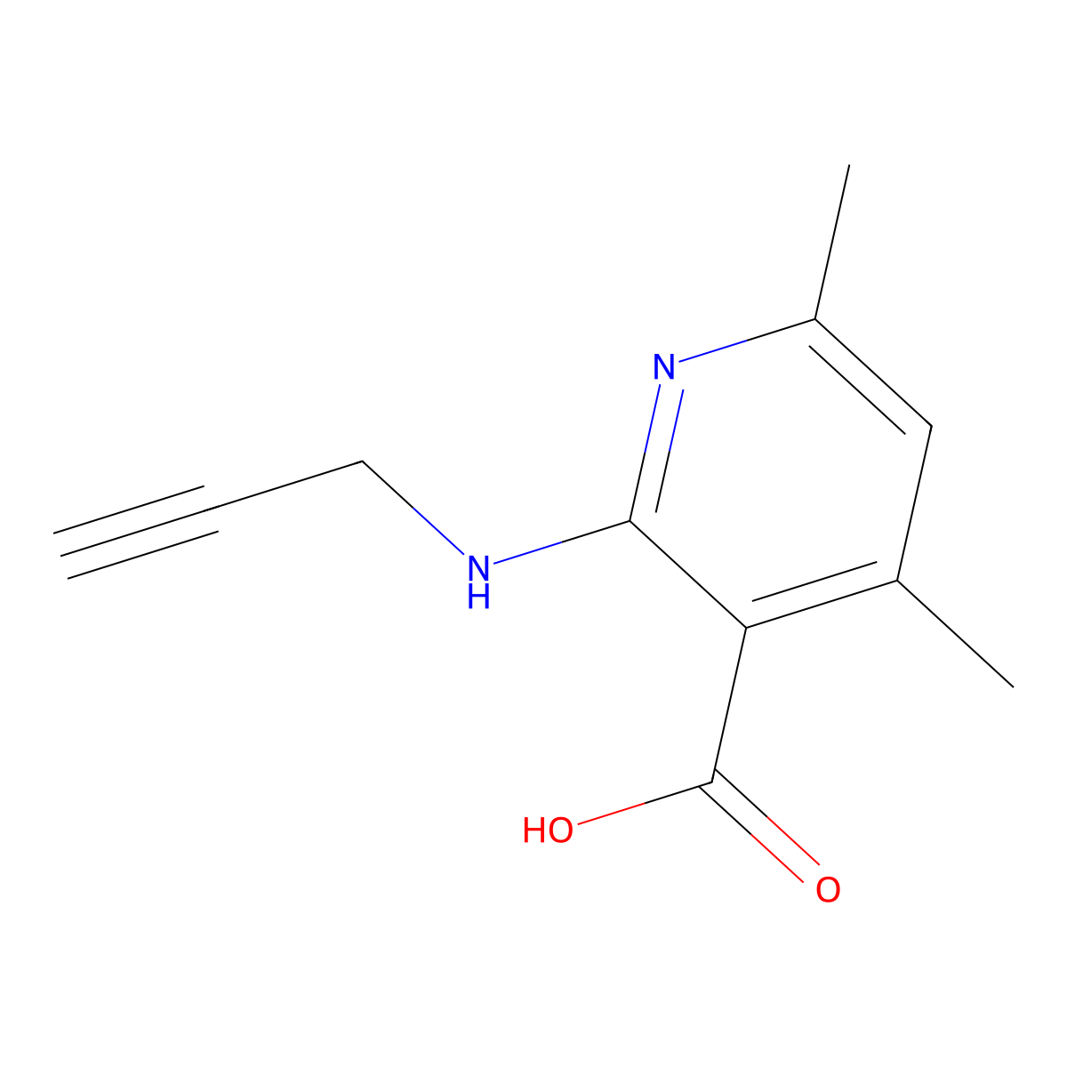 4,6-Dimethyl-2-(prop-2-yn-1-ylamino)nicotinic acid molecular structure, CAS 1178030-23-3