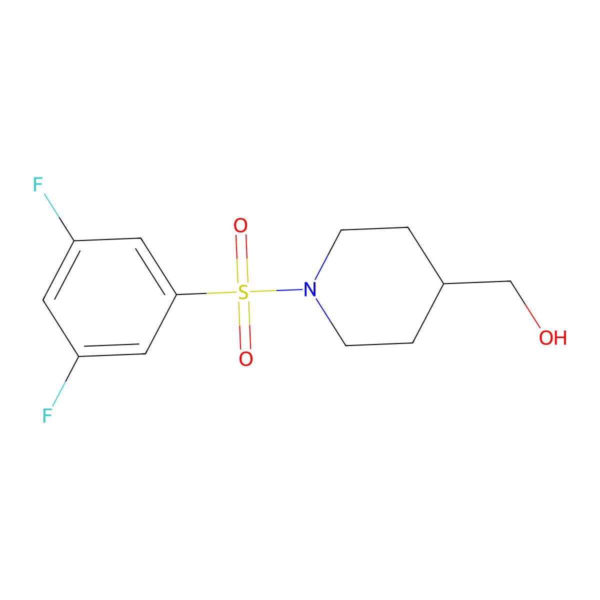 [1-(3,5-Difluorobenzenesulfonyl)piperidin-4-yl]methanol molecular structure, CAS 1178036-65-1