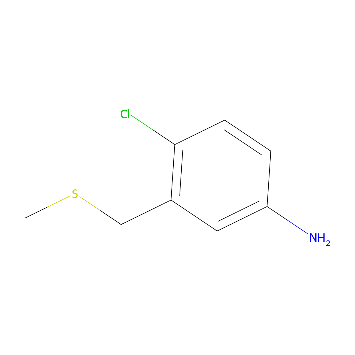 4-Chloro-3-[(methylsulfanyl)methyl]aniline molecular structure, CAS 1178038-94-2