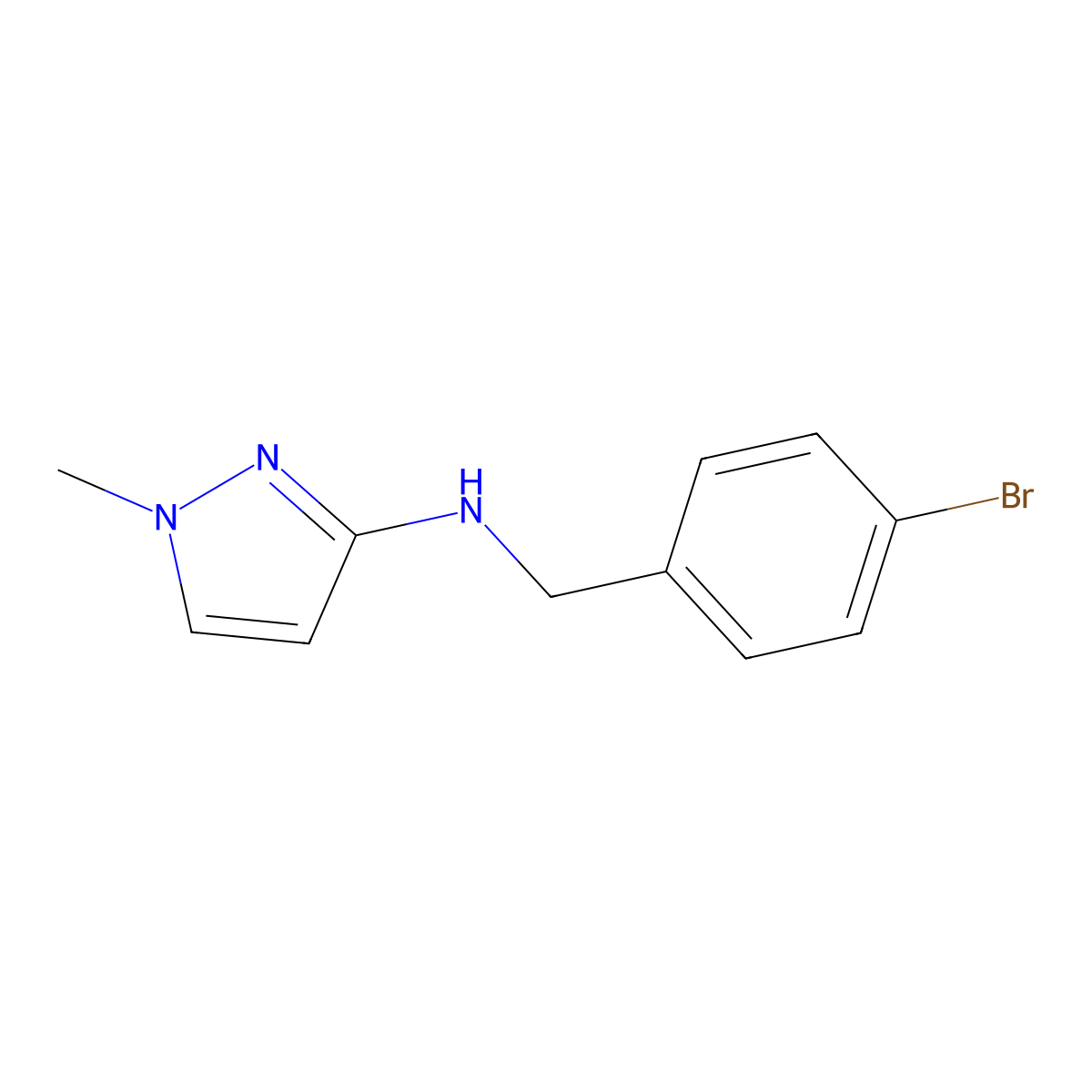 N-[(4-Bromophenyl)methyl]-1-methyl-1H-pyrazol-3-amine molecular structure, CAS 1178048-93-5