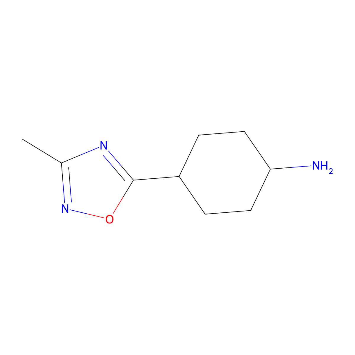 4-(3-Methyl-1,2,4-oxadiazol-5-yl)cyclohexan-1-amine molecular structure, CAS 1178049-16-5
