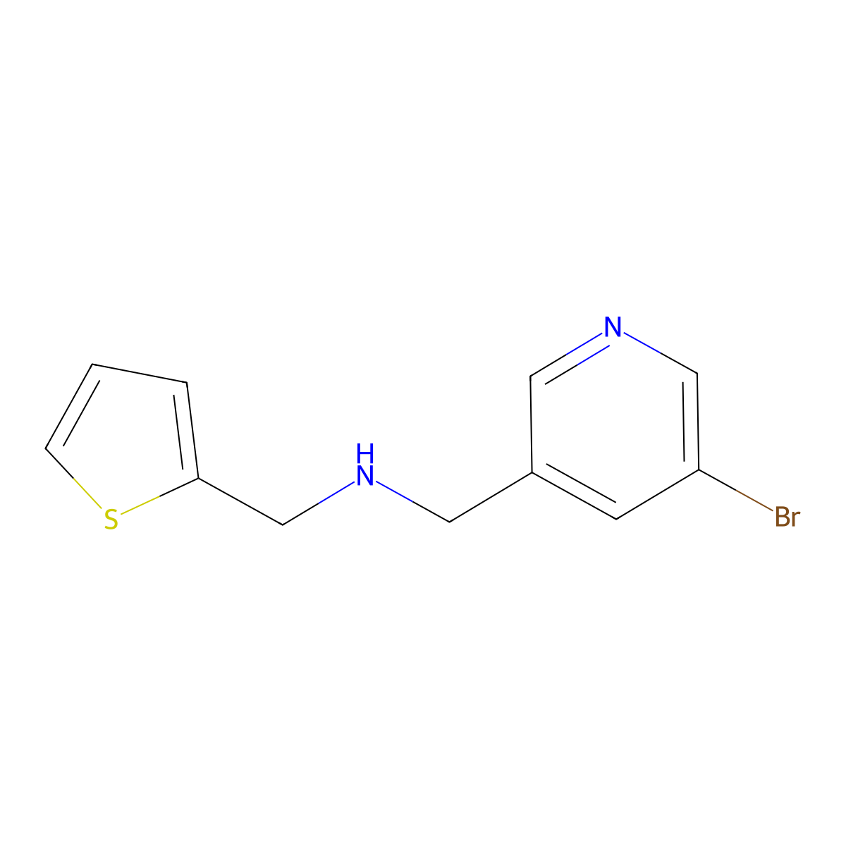1-(5-bromopyridin-3-yl)-N-(thiophen-2-ylmethyl)methanamine molecular structure, CAS 1178049-92-7