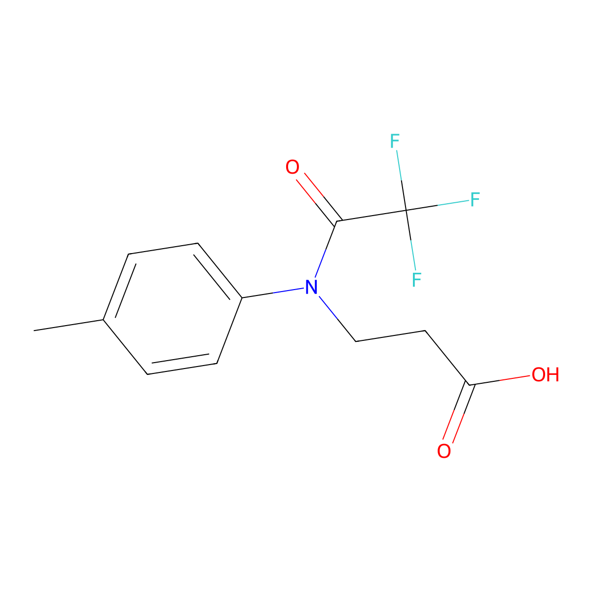 3-[2,2,2-trifluoro-N-(4-methylphenyl)acetamido]propanoic acid molecular structure, CAS 1178054-26-6