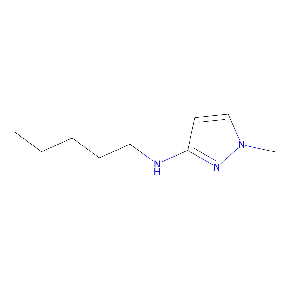 1-Methyl-N-pentyl-1H-pyrazol-3-amine molecular structure, CAS 1178056-64-8