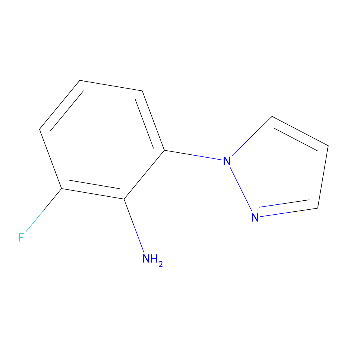 2-fluoro-6-(1H-pyrazol-1-yl)aniline molecular structure, CAS 1178057-79-8