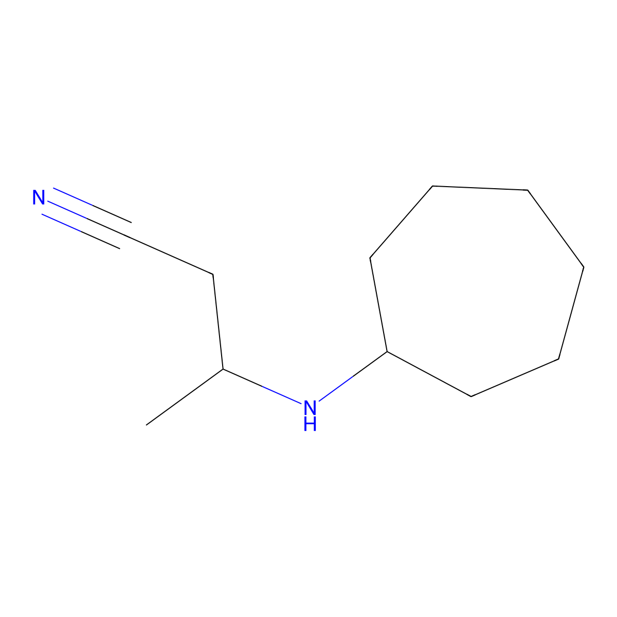 3-(Cycloheptylamino)butanenitrile molecular structure, CAS 1178057-99-2