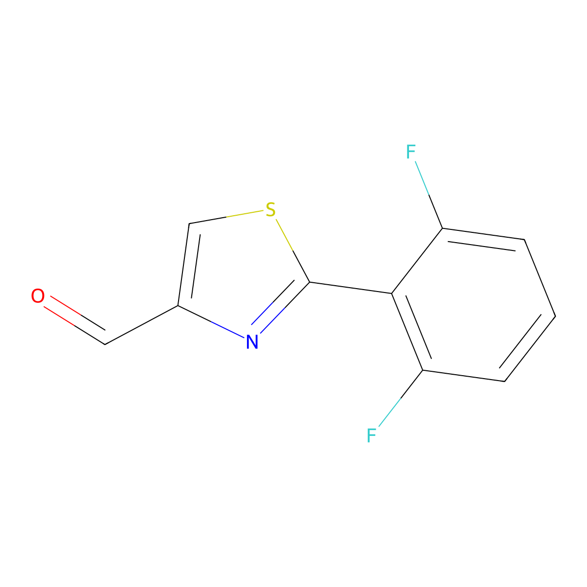 2-(2,6-Difluorophenyl)thiazole-4-carbaldehyde molecular structure, CAS 1178060-12-2