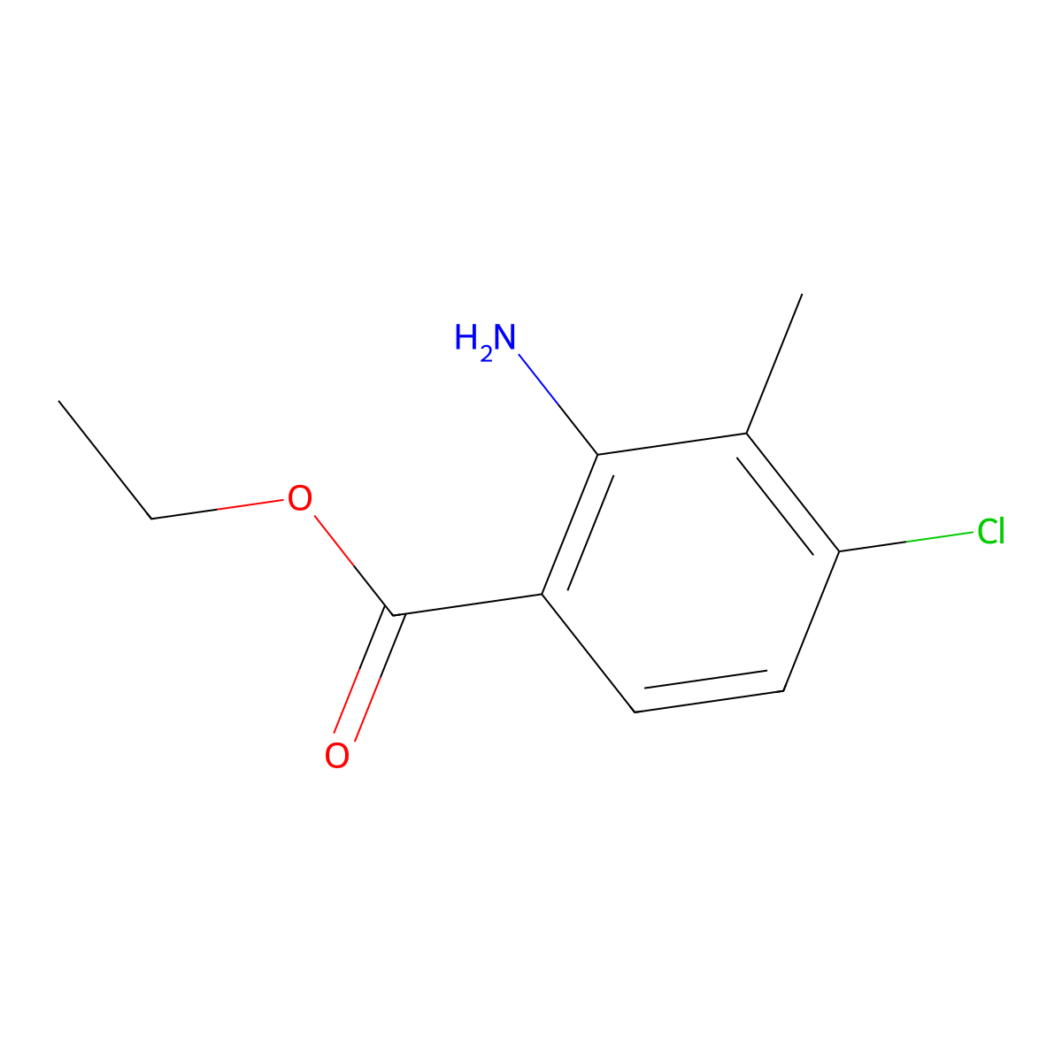 Ethyl 2-amino-4-chloro-3-methylbenzoate molecular structure, CAS 1178060-61-1